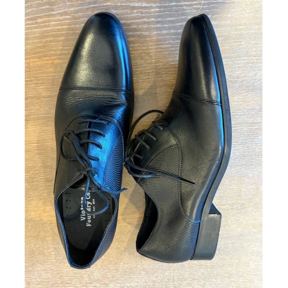 Vintage Foundry Co Black Leather Lace Up Oxford Dress Shoes Men 11